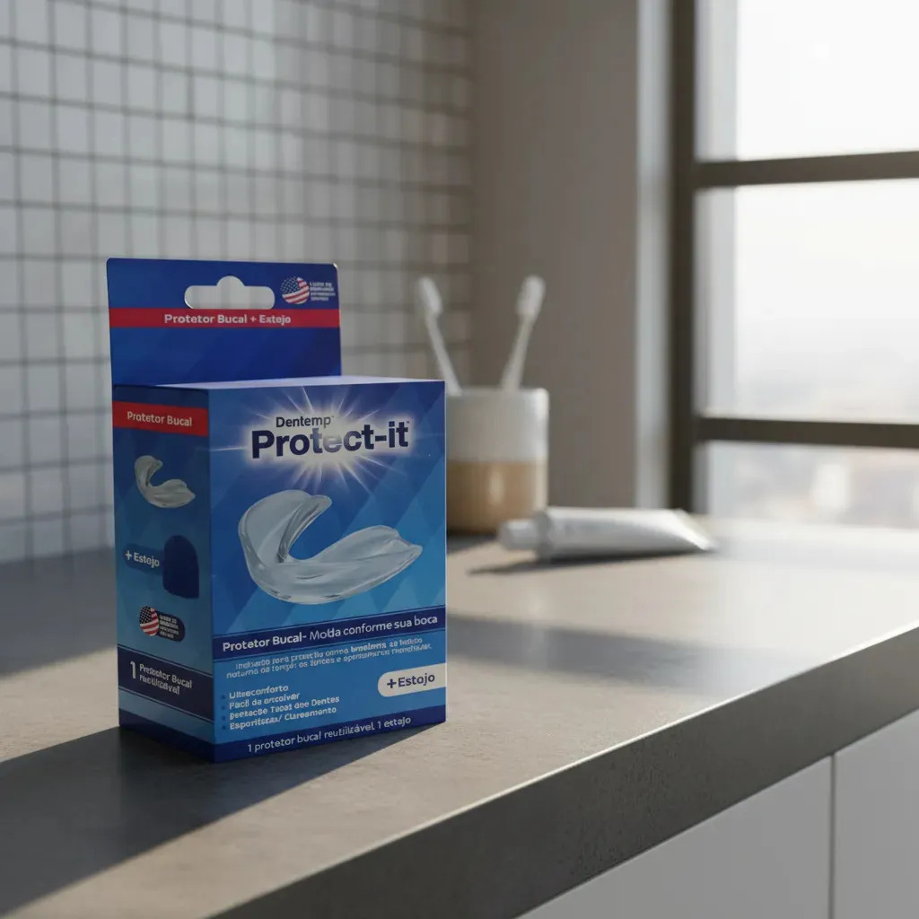 Protetor Bucal Moldável Bruxismo Dentemp Boxe EVA Protect It Branco