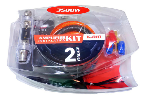 Kit Cables Pro K010 Potencia 2 Gauge Instalación Hasta 3500w