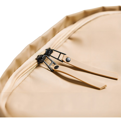 Mochila Vertikal Waterresistant Para Laptop 15 , Poliéster. Color Beige Diseño De La Tela Lisa