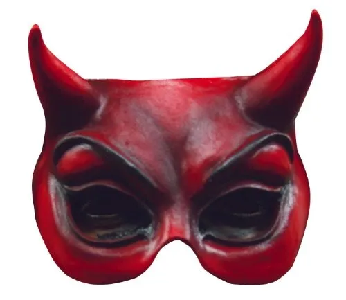 Máscara Roja De Diablo Malévolo - Mitad Rostro