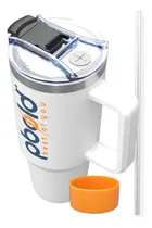 Comprar Termo Botella Térmica Deportiva Vaso Botilito Agua Café Caliente Acero Inoxidable 40oz Deporte Gimnasio Gym Fitness Oficina Viajes Pitillo Protector Silicona Pbold Blanco