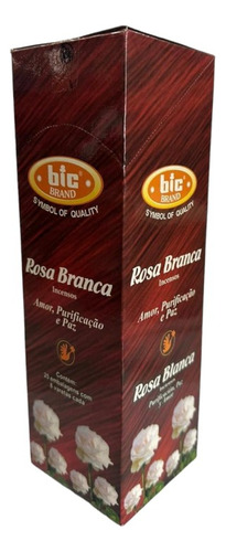 Incenso Indiano Bic Rosa Branca Caixa Com 8 Varetas