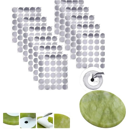 300 Piezas D Etiquetas Metálicas Para Pegamento+ Piedra Jade