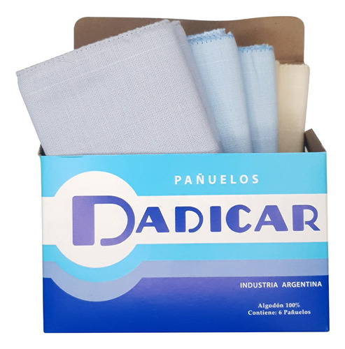 Pack X6 Pañuelos De Tela Para Hombre 100% Algodón Dadicar 