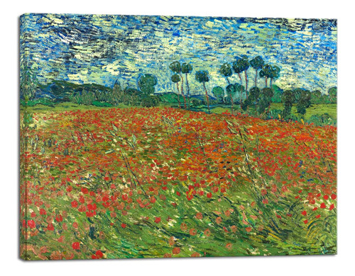 Wieco Art Poppy Field - Lienzo Impreso De Vincent Van Gogh D