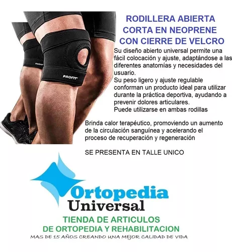 Rodillera Ortopedica Neoprene Deportiva Rotula Abierta Ptm