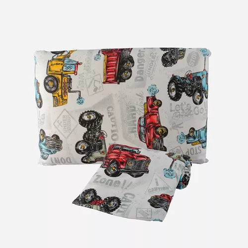 Conjunto de cama de escavadeira infantil para meninos construção caminhão  jogo de capa de edredom para crianças, máquinas, carros, veículos, capa de  edredom, tratores, capa de colcha para decoração de quarto, preto