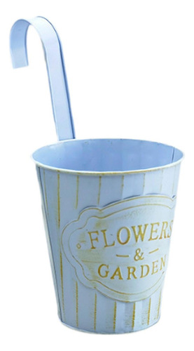 Maceta De Hierro Para Flores, Maceta Colgante Pequeño Azul