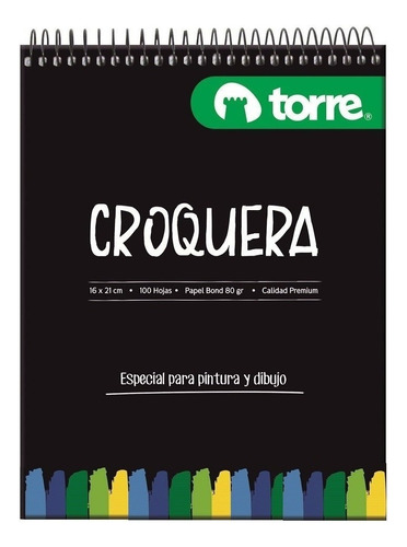 Croquera Torre Imagia 1/2 Oficio 16x21 Cms Papel Bond 80grs Color Blanco