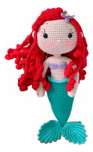 Muñeca Ariel La Sirenita De Disney En Crochet 26 Cm