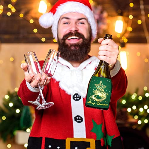 Etiquetas Adhesivas Para Botellas De Vino Navideñas En Lámin