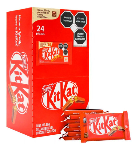 Chocolate Kitkat Nestle Kit Kat Caja 24 Pzs 41.5g Sellada