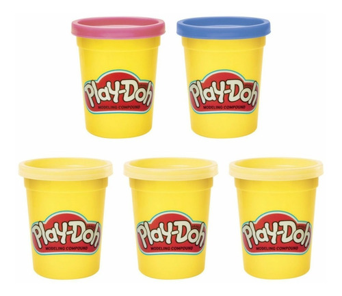 Imagen 3 de 4 de Kit De Plastilinas Masas Play-doh Colores Divertidos X5 Unds
