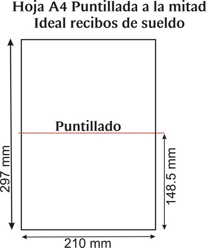 Papel A4 75gr  Puntilladas Al Medio. Troqueladas Resma Hojas