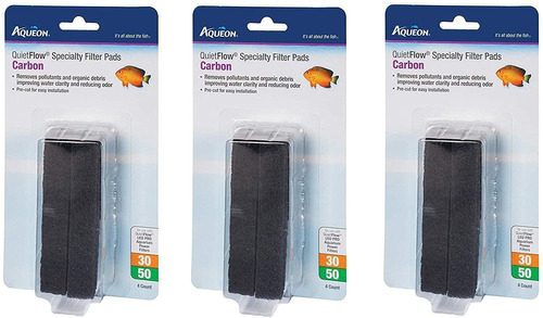 Aqueon 3 Pack Of Quietflow Specialty Filter Pads, 30/50, Car