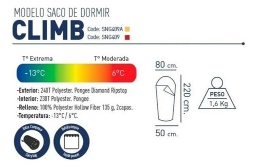 Bolsa De Dormir Climb Sleeping Bag Poliéster Nat Geo