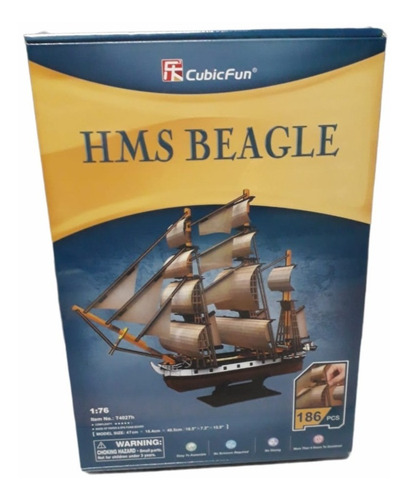 Imagen 3 de 3 de Puzzle Rompecabezas 3d Barco Hms Beagle Inglaterra
