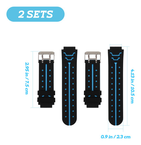 2 Correas De Reloj De Silicona De Repuesto Para Relojes Inte