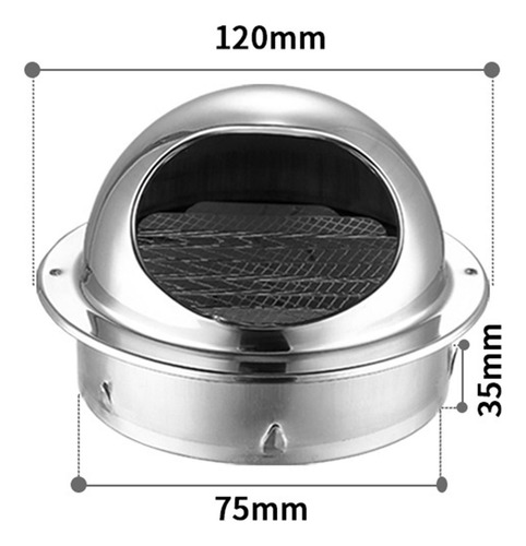 Extractor De Aire De Conductos De Ventilación De Acero 75mm
