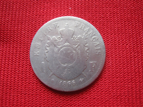 Francia 1 Franco 1866 Napoleón Iii Plata 