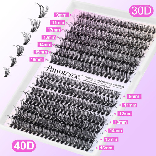 Extensiones De Pestañas Kit Pawotence Lash Clusters 280 Piez
