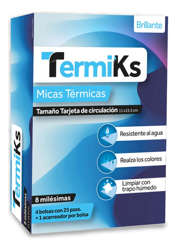 Mica Termica T De Circ 8ml (100 Pzas) Termiks 11 X 15.5 Cm