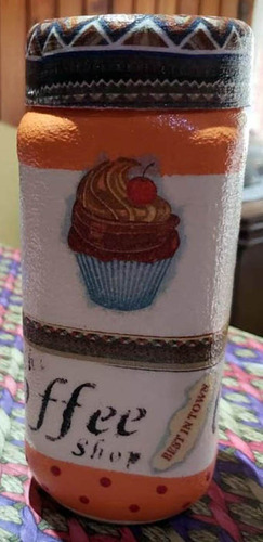 Frascos De Café Con Decoupage