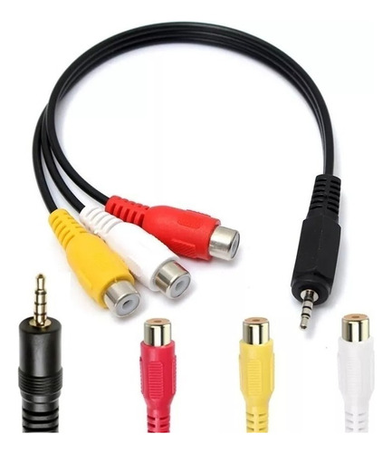 Cable Adaptador Mini Plug 3.5 A 3 Rca Hembra Audio Vídeo