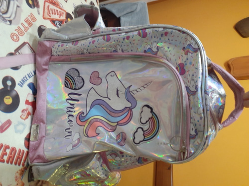 Mochila Escolar Nena Unicornio Muy Buena!