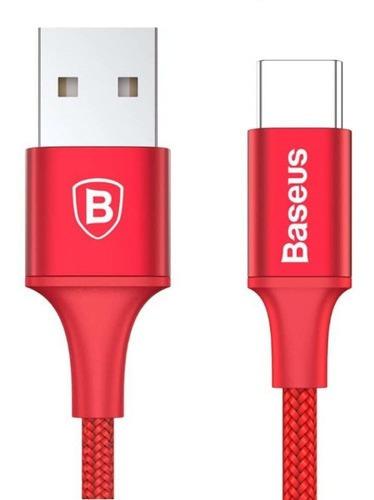 Cable USB tipo C Baseus Rapid Series de 25 cm 2a con LED de color rojo