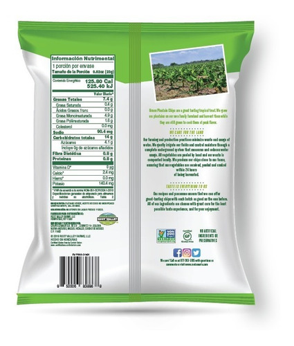 Imagen 2 de 6 de Botana Plátano Verde Tropical Root Smarts 23g - 6 Unidades