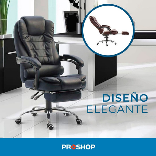 Silla Sillon Oficina Ejecutivo Escritorio Gerencial Pc Cuota Color Negro Material del tapizado Cuero sintético