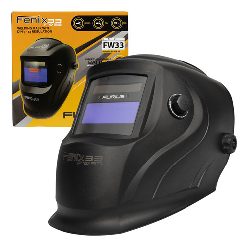Careta Para Soldar Electronica Furius Fenix Fw33 Sombras 9-13 Color Negro