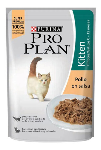 Pouch Pro Plan Gato Kitten 85g Pollo En Salsa