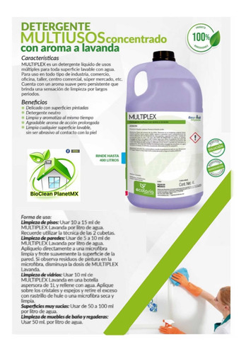 Multiplex, Limpiador Multiusos Concentrado Aroma Lavanda