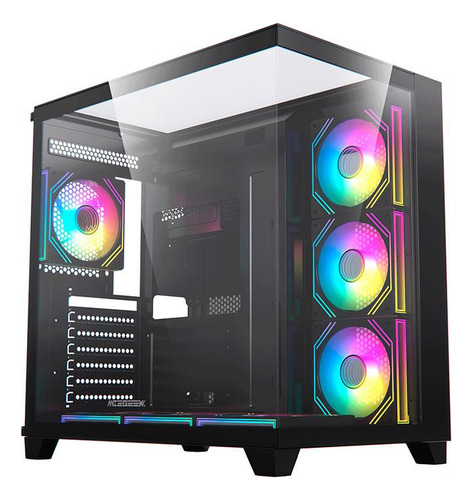 Gabinete Gamer Acegeek Horizon, Mid-t Lat De Vidro Preto