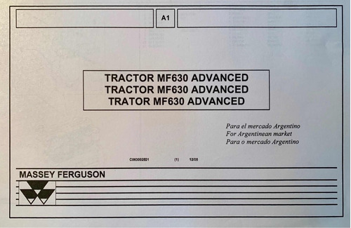 Manual De Repuestos Tractor Massey Ferguson 630 Advanced