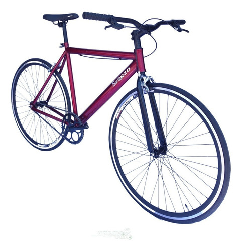 Bicicleta Urbana/fixed Rin 700 Manubrio Recto - Vino Tinto Tamaño Del Marco 51 Cm