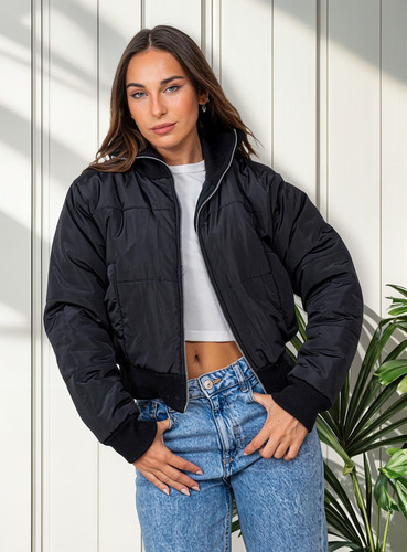 Campera Bomber Mujer Forrada Impermeable