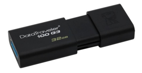 Imagen 2 de 3 de Pendrive Kingston DataTraveler 100 G3 DT100G3 32GB 3.0 negro