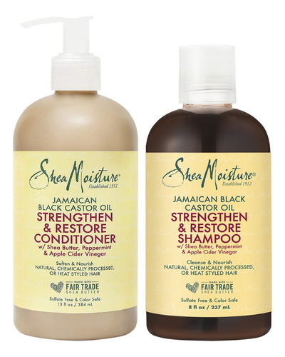 Shea Moisture Shampoo Y Acondicionador Jamaican Black Castor