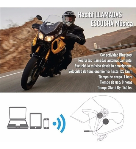 Auricular Manos Libres Bluetooth Para Casco De Moto Nuevo