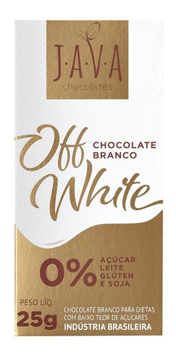 Chocolate Vegano Branco Off White Zero Açúcar 25g Java