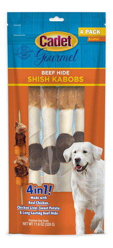 Gourmet X-large Triple-flavored Beef Hide Shish Kabob Dog Tr