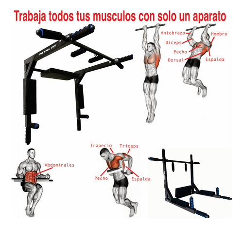 Total Fit B1am+l Barra Para Dominadas Fondos Ejercicio Casa