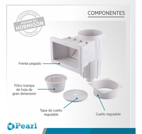 Pearl Skimmer para piscinas de hormigón (boca 30 cm)