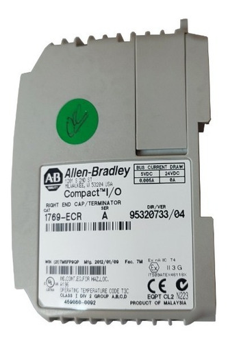 Allen Bradley 1769-ecr Tapa Final Para Plc Compractlogix (Usado)