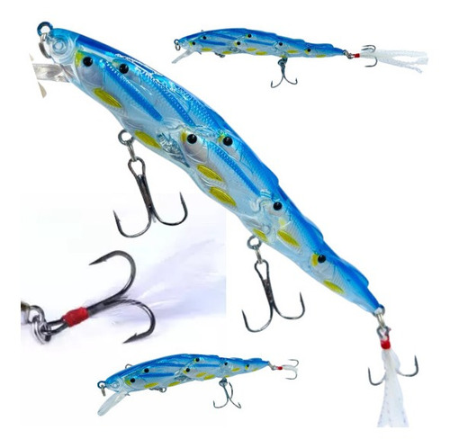 Isca Artificial Cardume De Peixes 11.5cm 15.7g Escolha À Cor Cor Azul