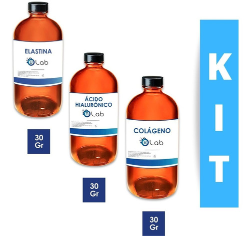 Kit Serum Facial Colageno, Acido Hialuronico, Elastina 30 Ml