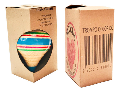 50 Trompos Artesanales De Madera (9) Cm Con Cuerda Mayoreo